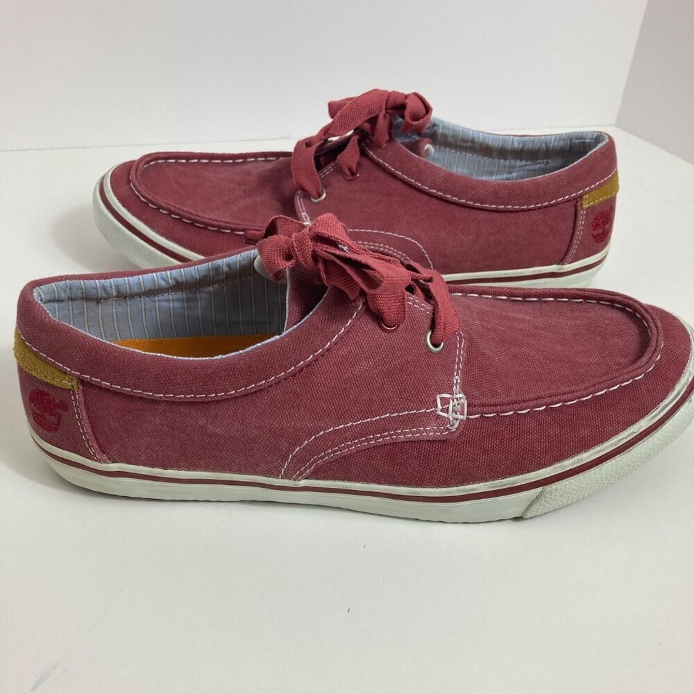 Mens Timberland Canvas EarthKeepers‎ Shoe Sneaker Light Maroon 11M